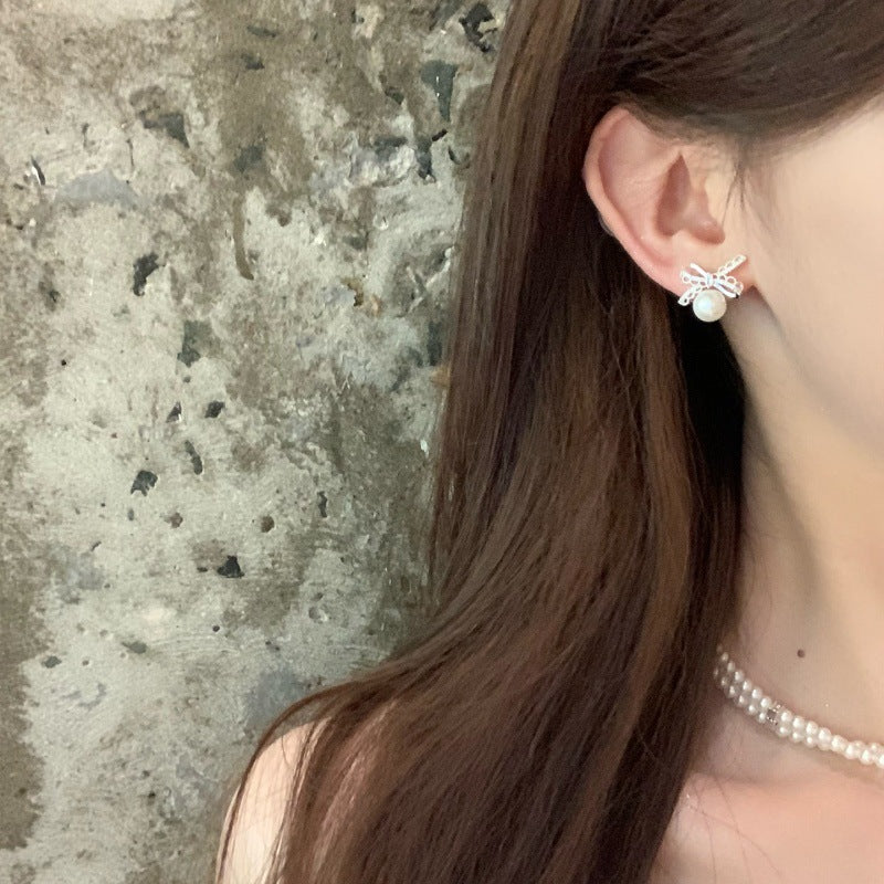 LunaBow Dainty Pearl Stud Earrings