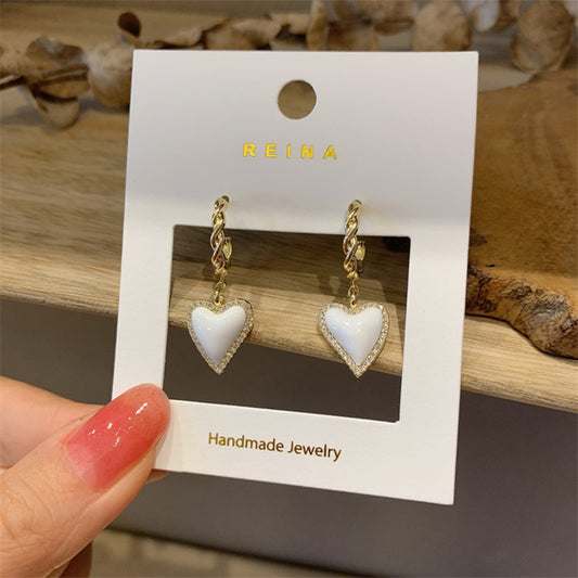 LunaHeart Enamel Drip Earrings