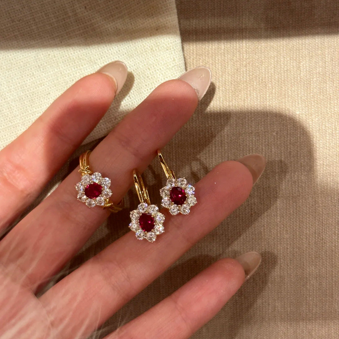 LunaGlow Ruby Jewelry Set