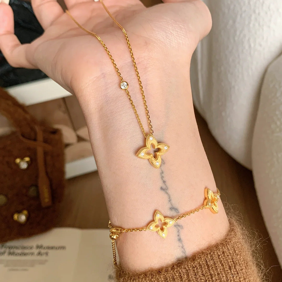 LunaBloom Openwork Refined Jewelry Set