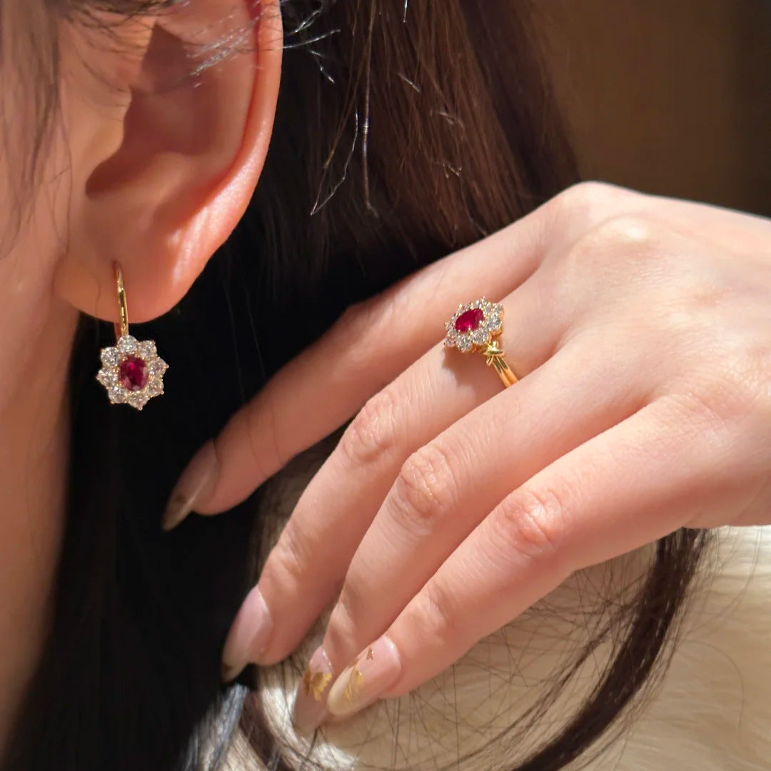 LunaGlow Ruby Jewelry Set