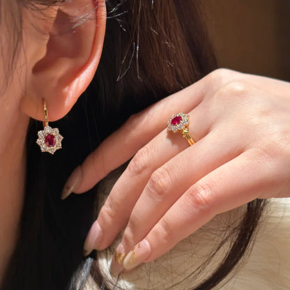 LunaGlow Ruby Jewelry Set