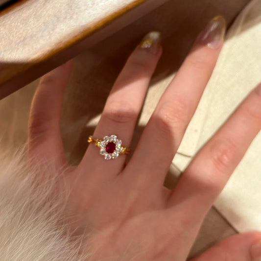 LunaGlow Ruby Jewelry Set