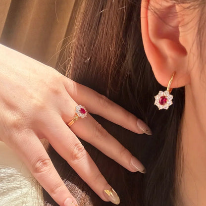LunaGlow Ruby Jewelry Set