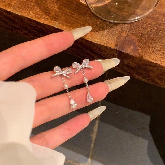 LunaKnot Dainty Shimmering Drop Earrings