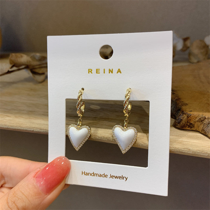 LunaHeart Enamel Drip Earrings