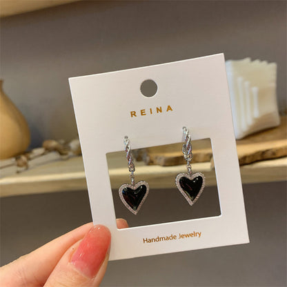 LunaHeart Enamel Drip Earrings