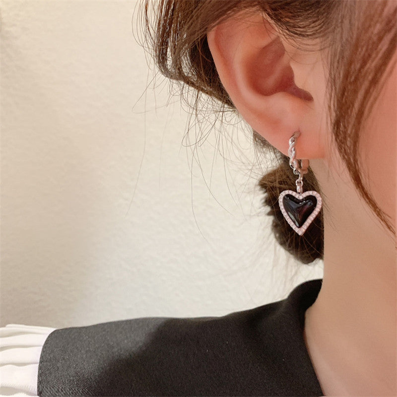 LunaHeart Enamel Drip Earrings