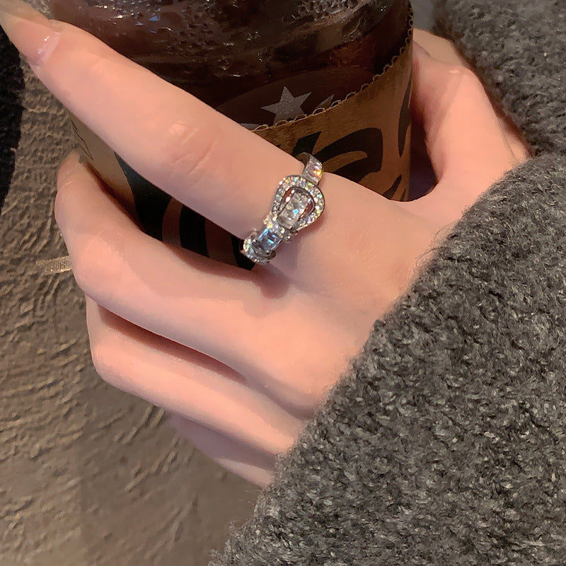 LunaKnot Horsebit Glow SIlver Ring